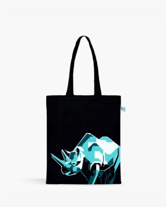 Rhino Black Canvas Zipper Tote Bag Online