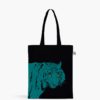 Tiger Black Zipper Canvas Tote Bag Online