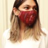 Maroon Ikkat Adjustable Cotton Face Masks Online