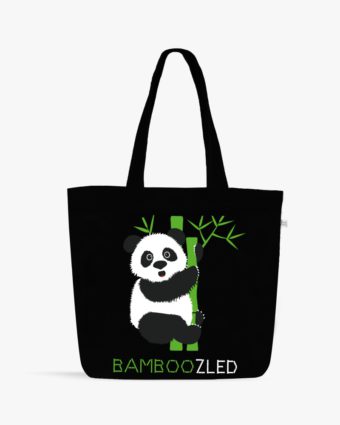 Bamboozled Panda Large Zipper Canvas Tote Bag Online